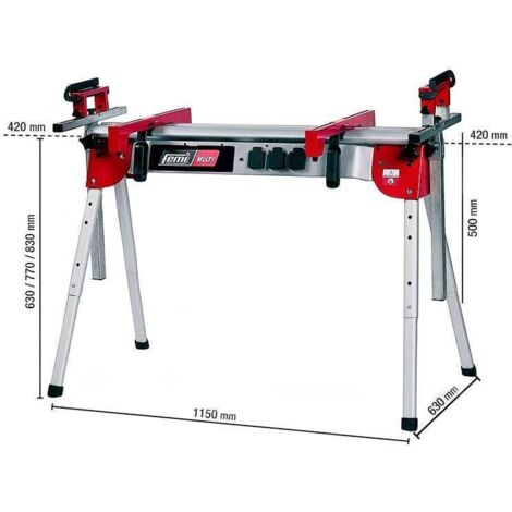 Banco de trabajo plegable 360 Multy FEMI con 3 tomas de 220 V - 360MULTY