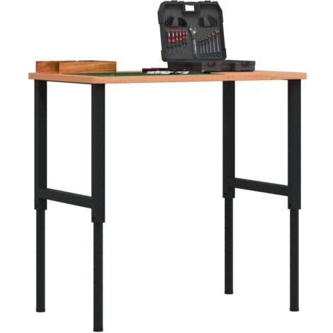 Banco de trabajo rectangular madera maciza 100x60x(71,5-98) cm vidaXL