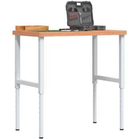 Banco de trabajo rectangular madera maciza 100x60x(73-99,5) cm vidaXL