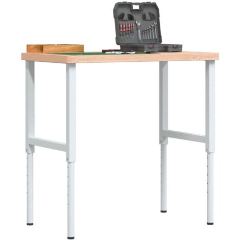 Banco de trabajo rectangular madera maciza 100x60x(73-99,5) cm vidaXL