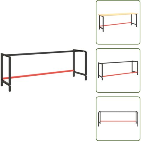 Banco de trabajo resistente - vidaXL Estructura banco de trabajo metal negro y rojo mate 220x57x79cm -