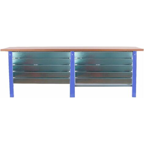 SimonRack Banco de Trabajo Taller, Mesa Trabajo, Capacidad Carga 400 kg,  842x910x610 mm, Azul/Madera - BT-0 : : Industria, empresas y  ciencia