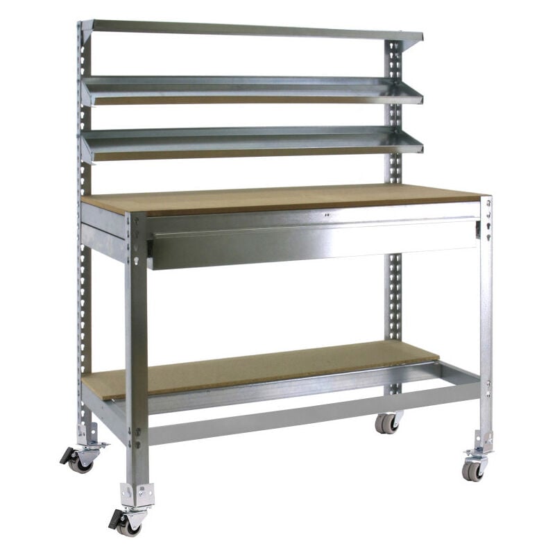 

Banco de trabajo Simonwork con ruedas BT1 Box 900 gris/madera 152x91x61 cm