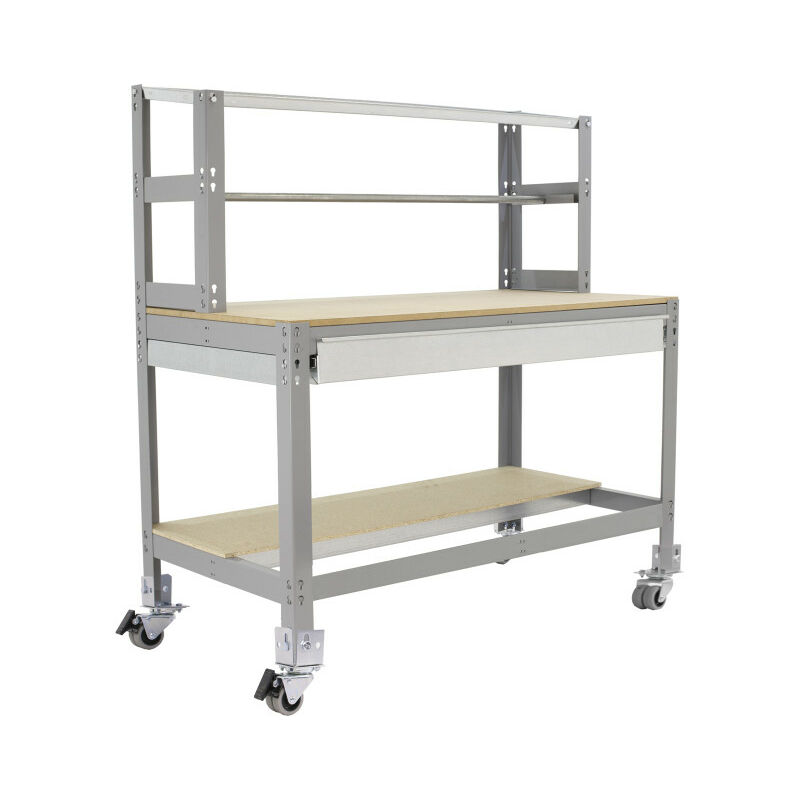 

Banco de trabajo Simonwork con ruedas BT4 Box gris/madera 152x91x76cm