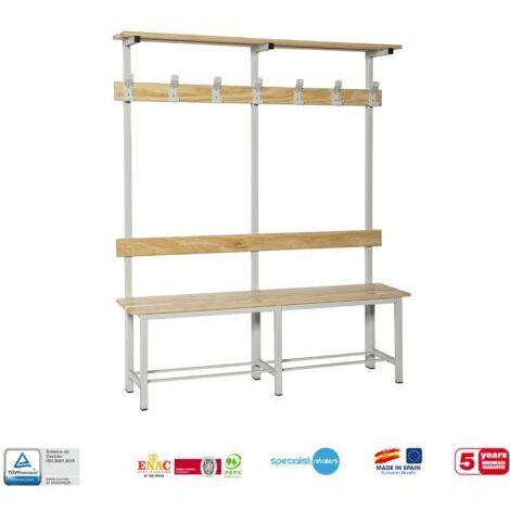 Banco de vestuario SIMONLOCKER (150x180x35cm) GRIS