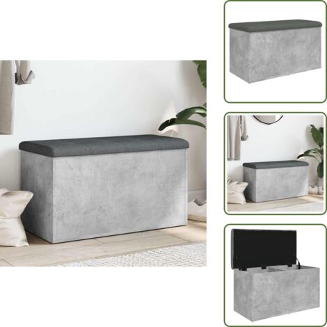 Banco de zapatos - vidaXL Banco con almacenaje madera ingeniería gris hormigón 82x42x45cm - Banco de salón