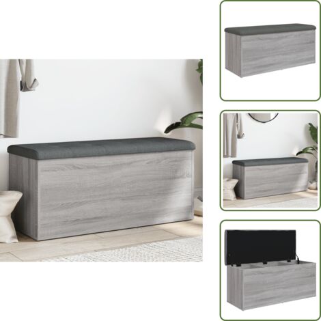 Banco de zapatos - vidaXL Banco con almacenaje madera ingeniería gris Sonoma 102x42x45 cm - Banco de salón