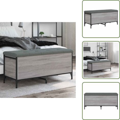 Banco de zapatos - vidaXL Banco con almacenaje madera ingeniería gris Sonoma 102x42x45 cm - Banco de salón