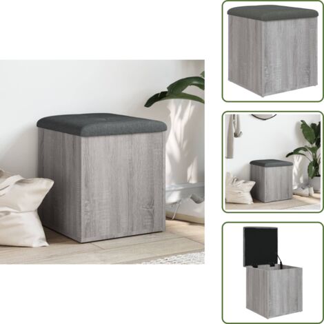Banco de zapatos - vidaXL Banco con almacenaje madera ingeniería gris Sonoma 42x42x45 cm - Banco de salón