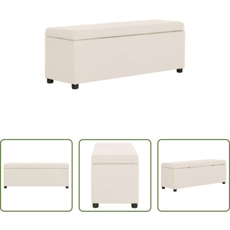 Banco decorativo -  Banco con espacio de almacenaje 116 cm poliéster color crema