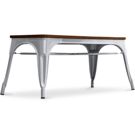 Banco di Design Industriale - Legno e Metallo - Stylix Acciaio