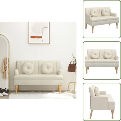 Banco elegante - vidaXL Banco con cojines lino 113x64,5x75,5 cm - Banco para casa