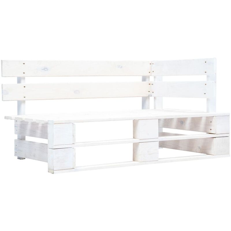 

Banco esquinero de pales para jardin madera blanco