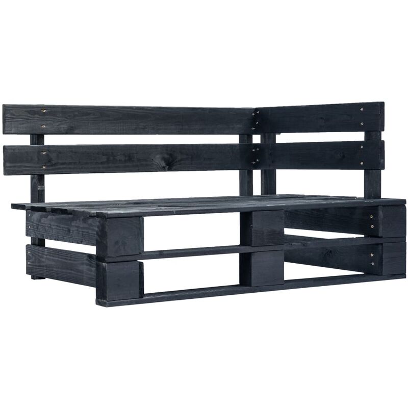 

Banco esquinero de palés para jardín madera negro