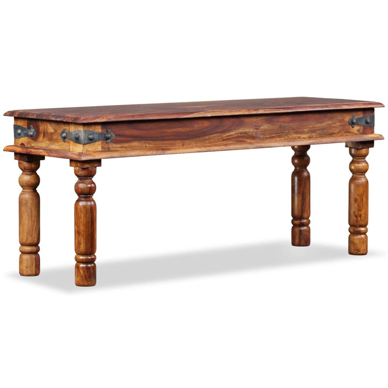 

Banco estilo castillo madera maciza de sheesham 110x35x45 cm