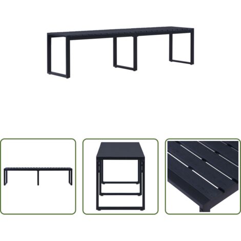 Banco exterior -  Banco de jardín tablero PS negro 180 cm