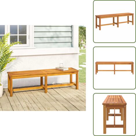 Banco exterior - vidaXL Banco de jardín madera maciza de acacia 150x35x45 cm - Banco de patio