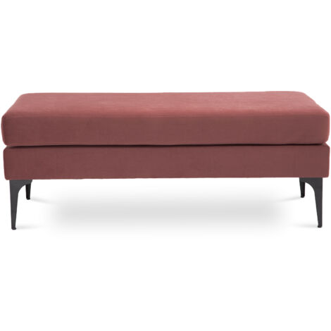 Banco/final de cama MAX terciopelo rosa viejo