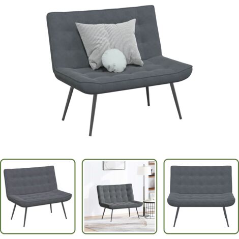 Banco gris oscuro -  Banco de terciopelo gris oscuro 110x74x84 cm
