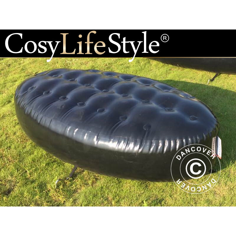

Dancover - Banco hinchable, estilo Chesterfield, 1x1,95x0,45m, Negro