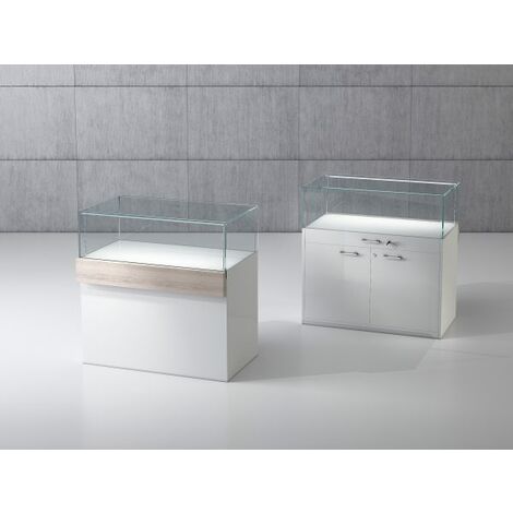 Banco In Legno con Teca In Cristallo Temperato 100 x 53 x 100 cm QF/10B