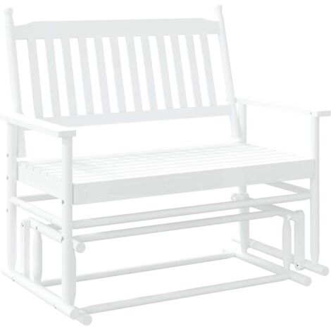 Banco mecedora de jardín 118 x 70 x 104,5 cm en madera maciza de álamo blanco DEC028712