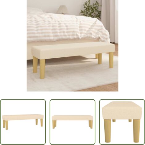 Banco multifuncional -  Banco de tela color crema 100x30x30 cm