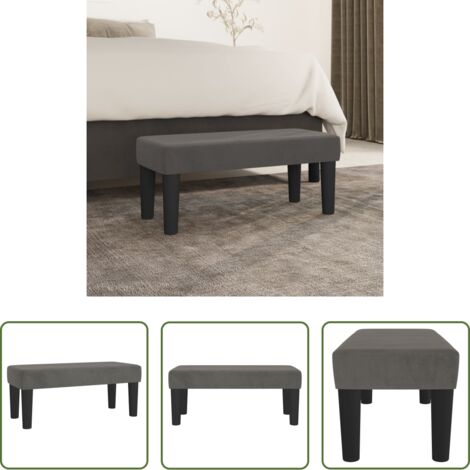 Banco multifuncional -  Banco de terciopelo gris oscuro 70x30x30 cm