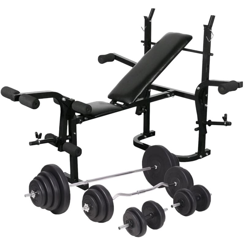 

Banco musculacion con soporte pesas, pesas y mancuernas 120 kg