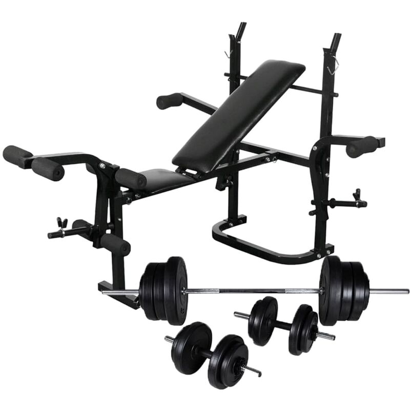 

Banco musculación con soporte pesas, pesas y mancuernas 60,5 kg