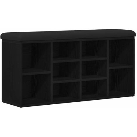 Banco para zapatos Negro 100 x 30 x 48 cm Madera contrachapada vidaXL