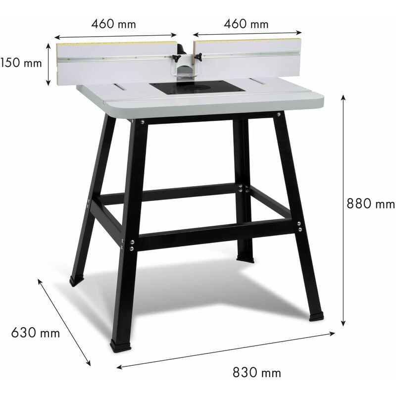 Image of Eberth - Tavolo per fresatrice, banco da lavoro per fresatrice, tavolo da lavoro 810 x 610 mm, diametro fresa 40-190 mm, altezza di lavoro 880 mm,