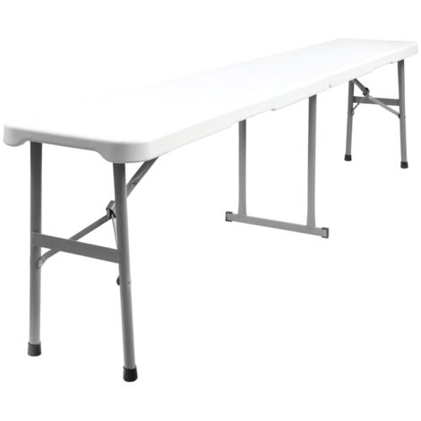 Banco Plegable Multifuncional, Portatil, Resistente,Multiusos 183x28x44 cm. Color Blanco