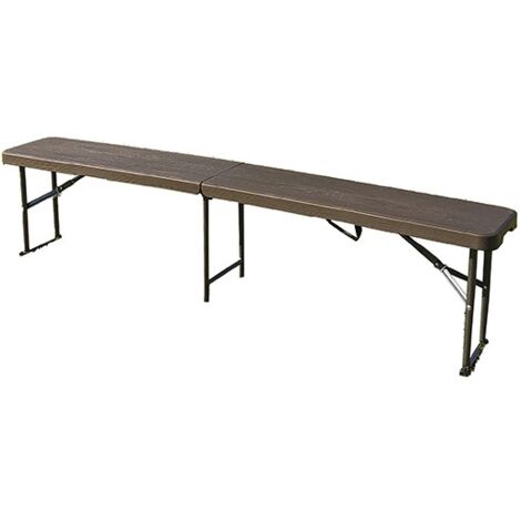 BANCO PLEGABLE POLIETILENO MARRON - 180X30X43
