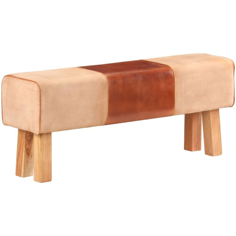 

Banco potro gimnasio cuero auténtico madera mango marrón 120 cm