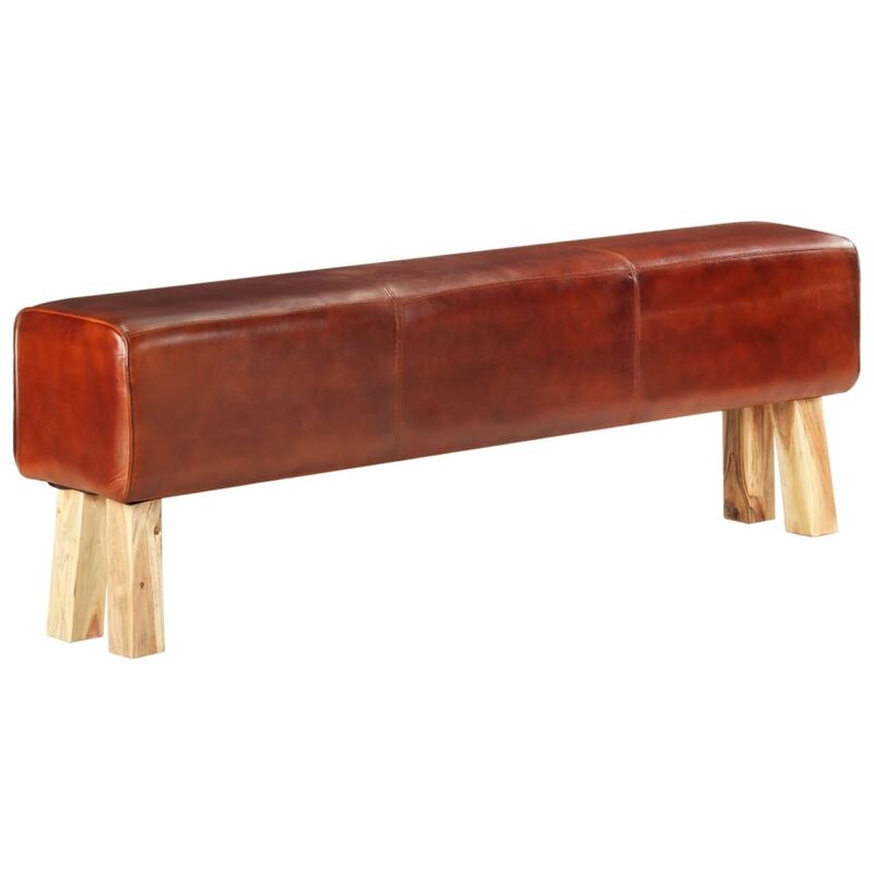 

Banco potro gimnasio cuero auténtico madera mango marrón 160 cm