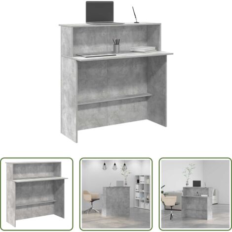 Banco reception -  Banco Reception Grigio Cemento 100x50x103,5cm Legno Multistrato