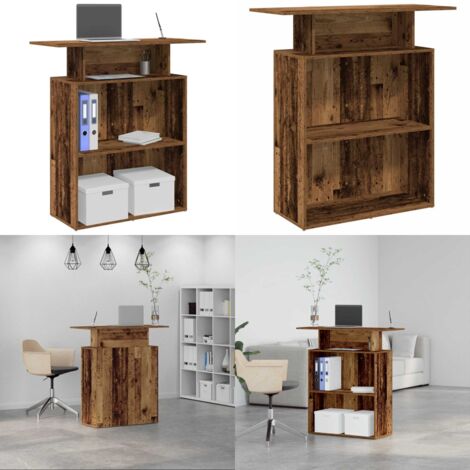 Banco Reception Legno Antico 100x40x104 cm Legno Multistrato - Bancone reception - Archiviazione