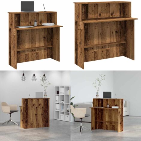 Banco Reception Legno Antico 100x50x103,5 cm Legno Multistrato - Bancone reception - Archiviazione