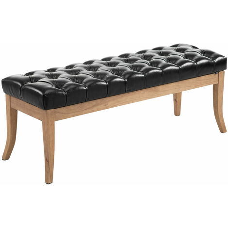 Banco Recibidor Ramses En Madera Clara Negro 120 cm