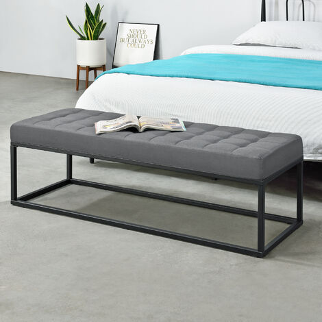Banco Salta tapizado tela / metal 120 x 40 x 38 cm gris [pro.tec]