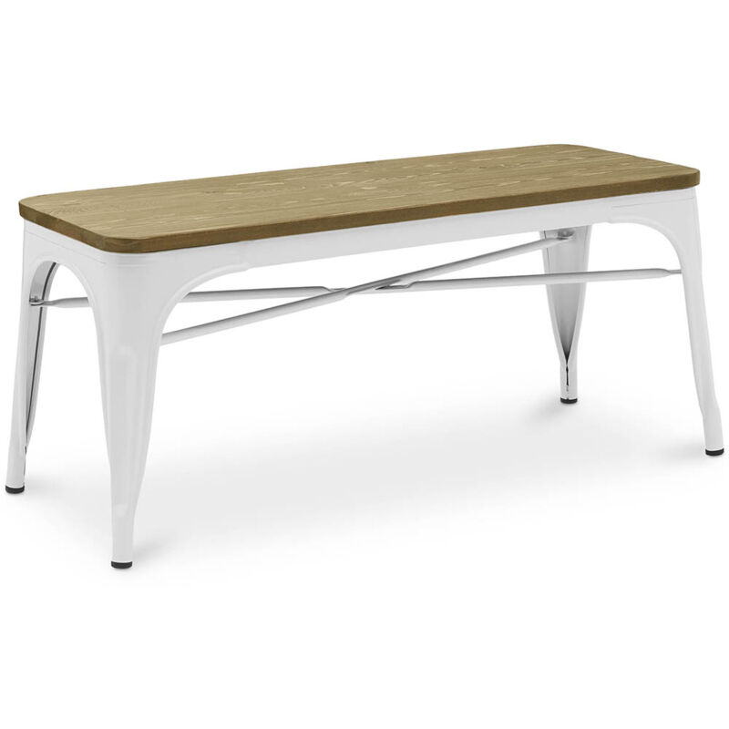 

Banco Stylix Diseño Industrial en Acero y Madera Clara - New Edition Blanco