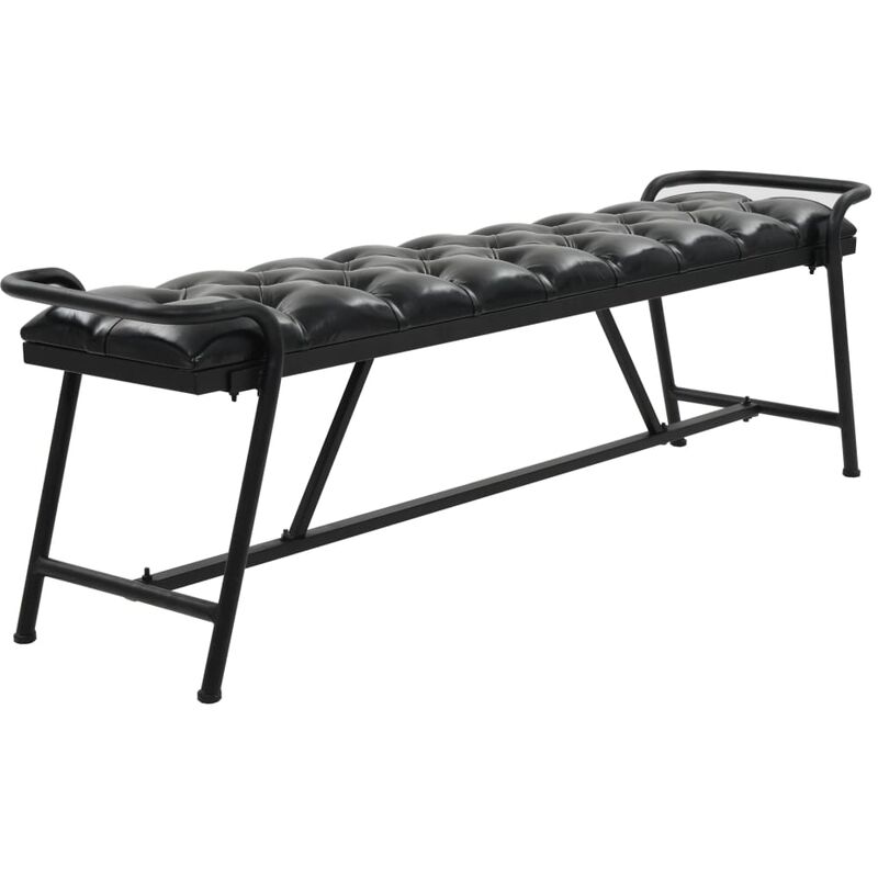 

Banco tapizado en cuero artificial 160x40,5x50,5 cm - Negro