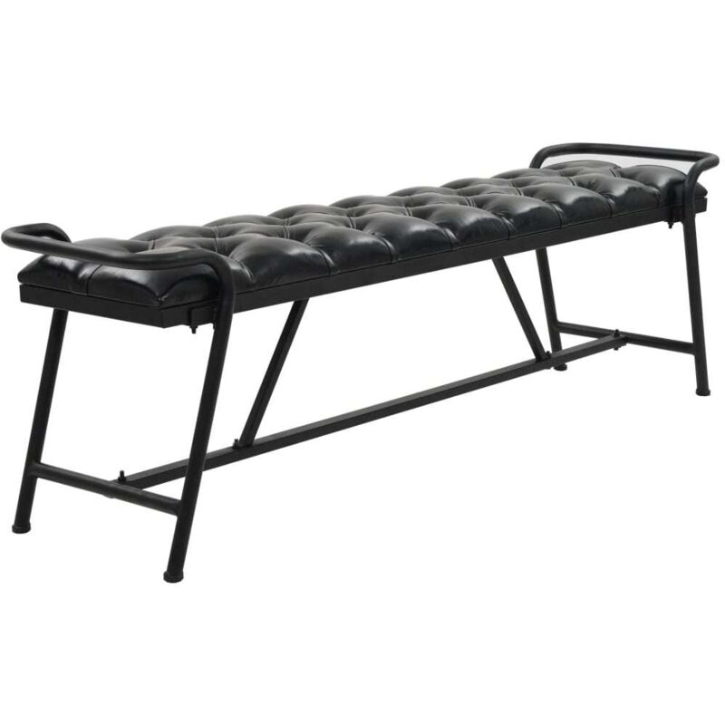 

vidaXL Banco tapizado en cuero artificial 160x40,5x50,5 cm - Negro