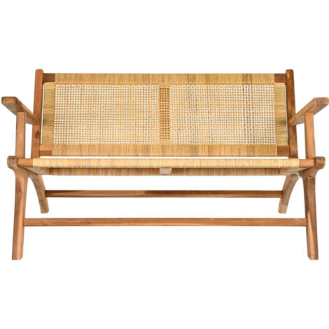 Banco Teca Ratan 120X76X68 Marron