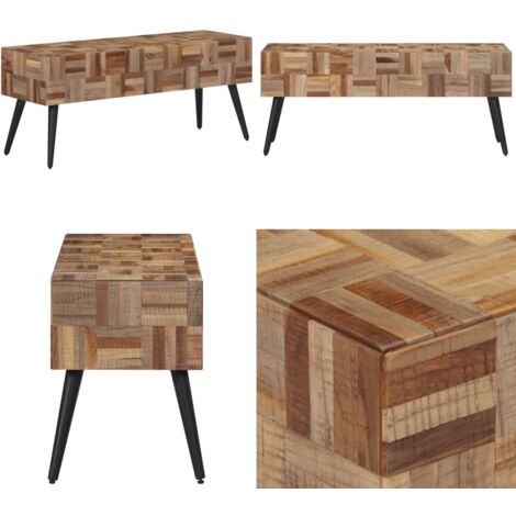 Banco teca reciclada maciza 110x35x45 cm - Banco de teca - Banco de madera reciclada