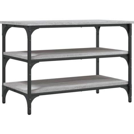 Banco zapatero 3 estantes 70 x 38,5 x 49 cm madera contrachapada color gris sonoma DEC024944