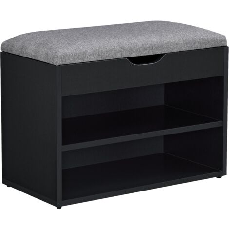 Banco zapatero 46 x 60 x 30 cm negro gris 030007657