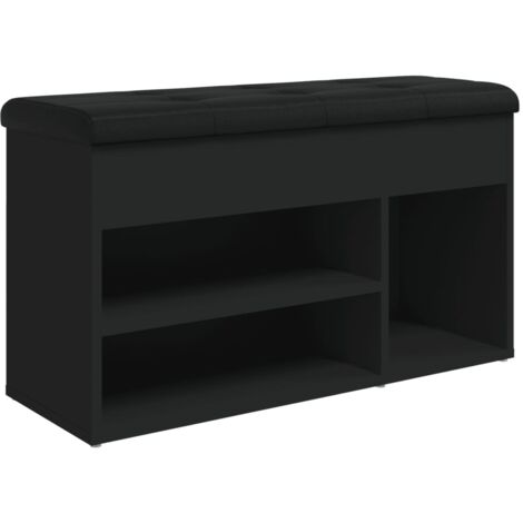 Banco zapatero 82 x 32 x 45,5 cm madera contrachapada negra DEC024924