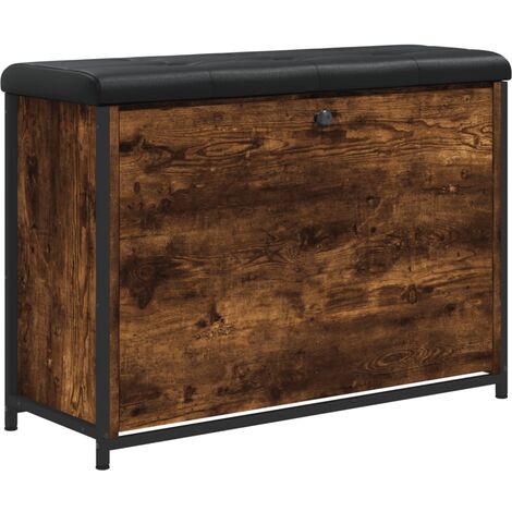 Banco zapatero con cajón abatible roble ahumado 82x32x56 cm vidaXL